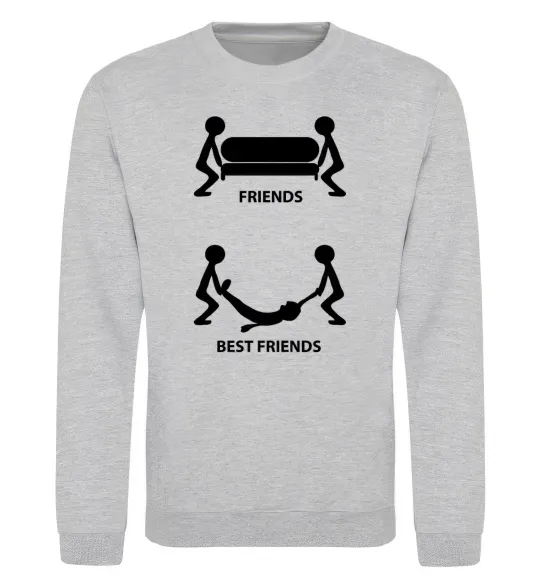 Свитшот BEST FRIEND Серый меланж фото