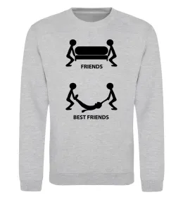 Свитшот BEST FRIEND Серый меланж фото