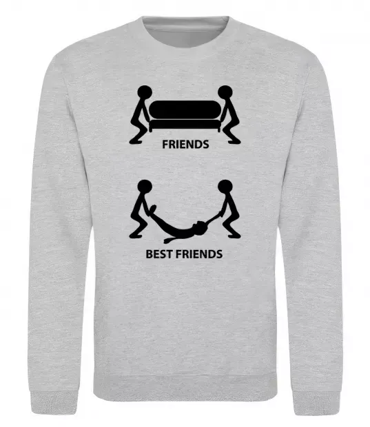 Свитшот BEST FRIEND Серый меланж фото
