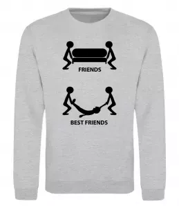 Свитшот I love my best friend Серый меланж фото