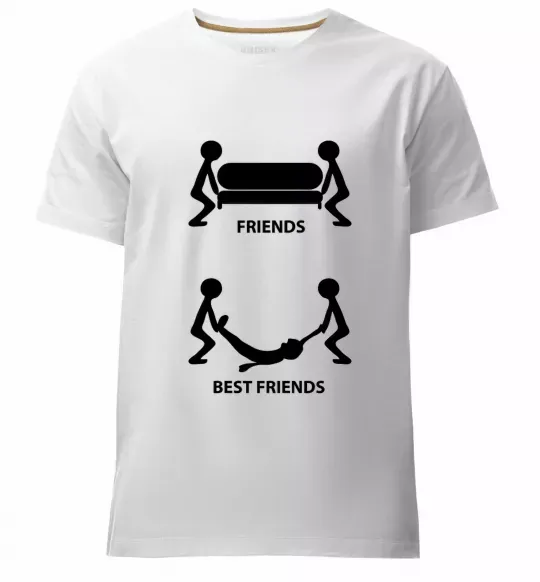 Мужская премиум футболка BEST FRIEND Белый фото