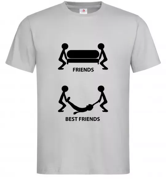 Мужская футболка BEST FRIEND Серый фото
