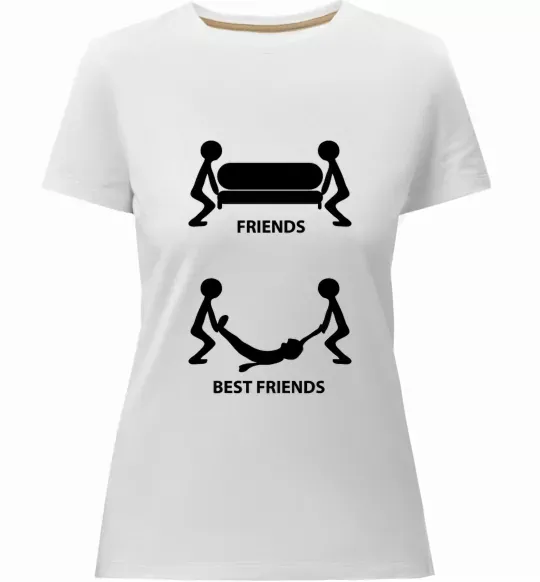 Женская премиум футболка BEST FRIEND Белый фото