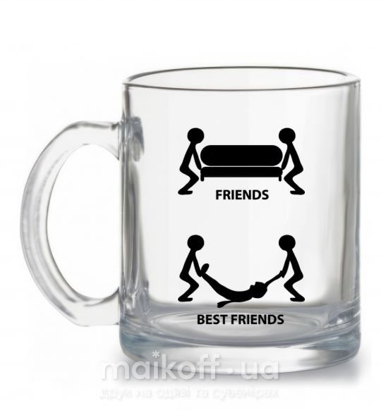 Чашка стеклянная BEST FRIEND Прозрачный фото