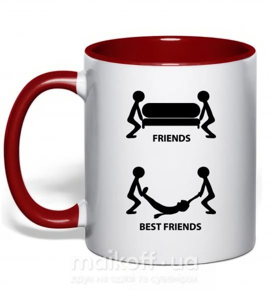 Чашка з кольоровою ручкою BEST FRIEND Червоний фото