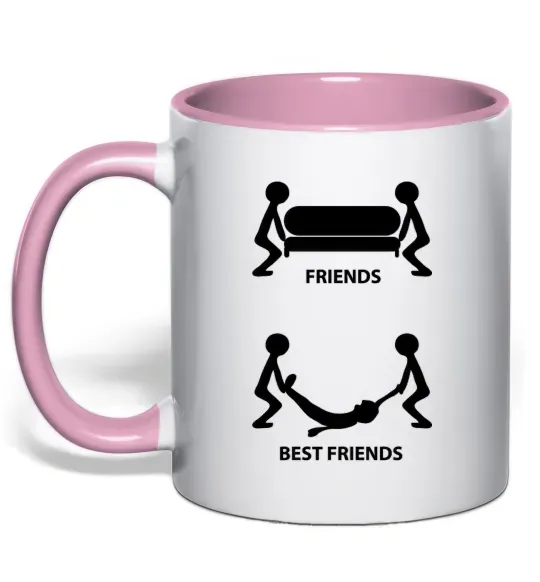 Чашка с цветной ручкой BEST FRIEND Нежно розовый фото