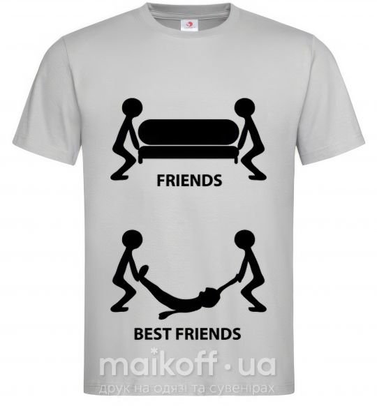Мужская футболка BEST FRIEND Серый фото