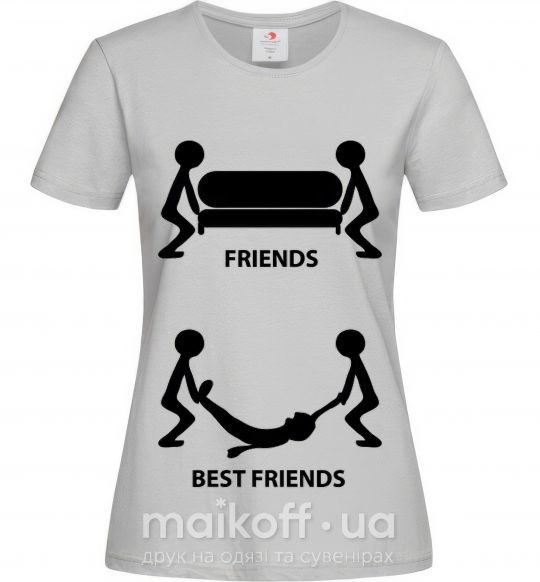 Женская футболка BEST FRIEND Серый фото