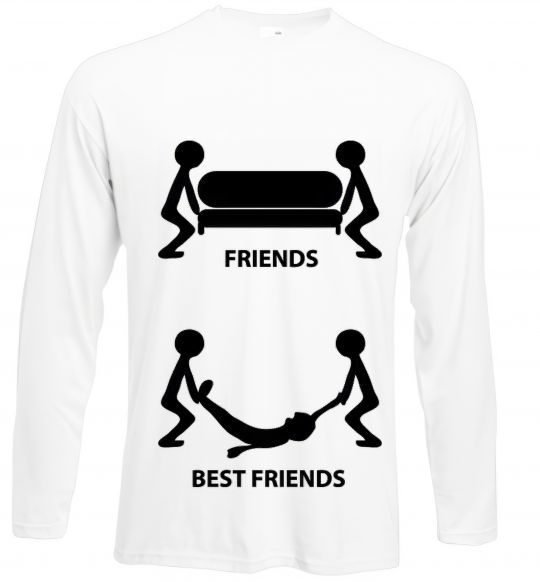 Лонгслів BEST FRIEND Білий фото