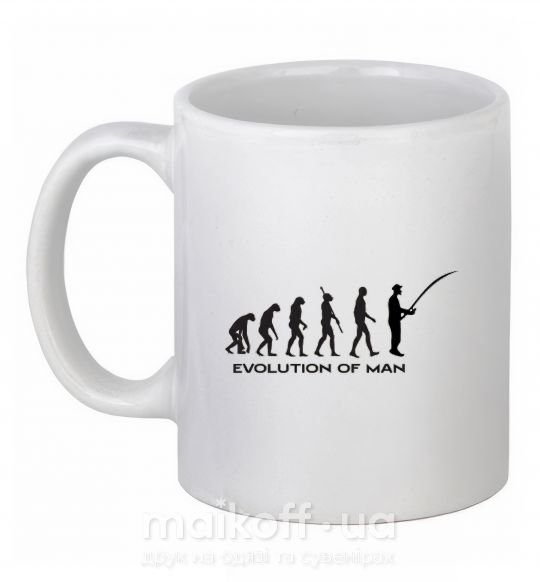 Чашка керамічна EVOLUTION OF MAN Білий фото