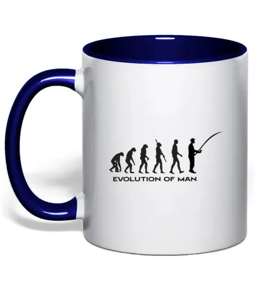 Чашка с цветной ручкой EVOLUTION OF MAN Глубокий темно-синий фото