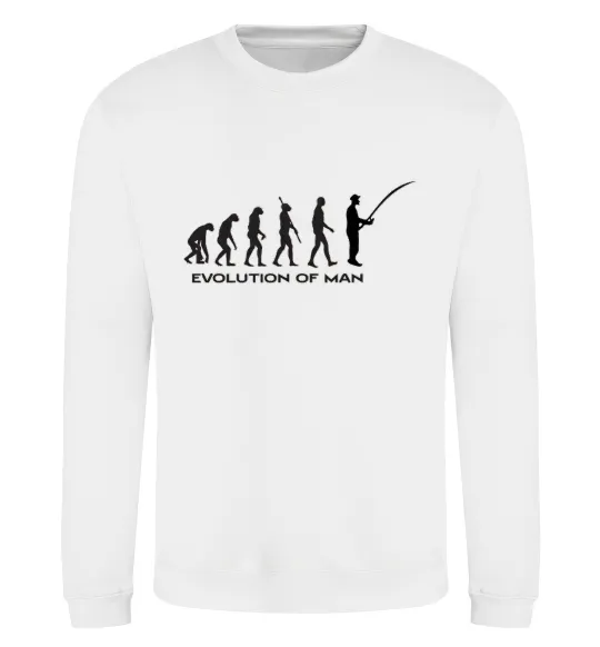 Світшот EVOLUTION OF MAN Білий фото