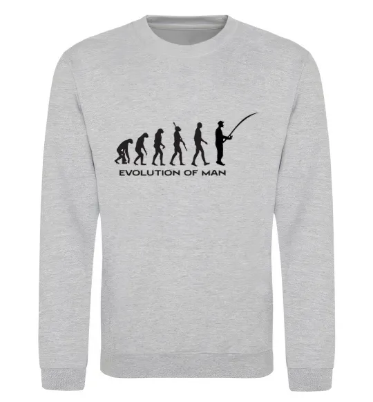 Світшот EVOLUTION OF MAN Сірий меланж фото