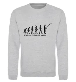 Світшот EVOLUTION OF MAN Сірий меланж фото