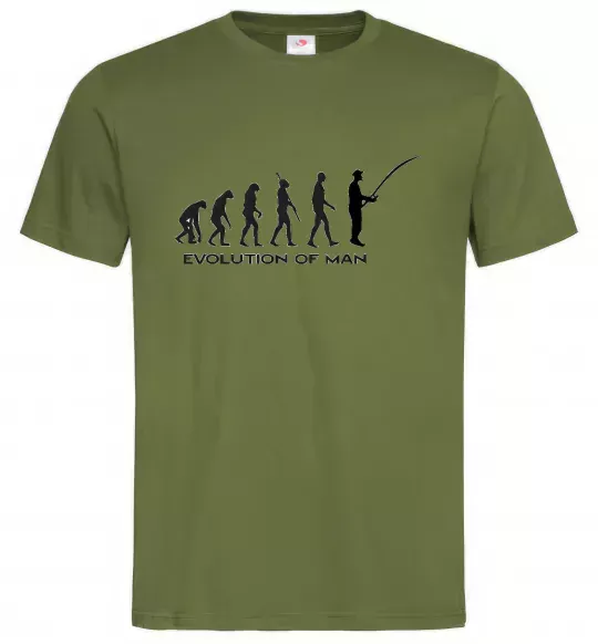 Мужская футболка EVOLUTION OF MAN Оливковый фото