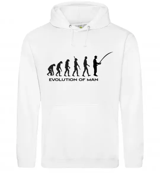Чоловіча толстовка (худі) EVOLUTION OF MAN Білий фото