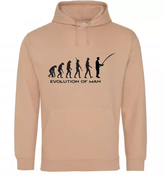 Чоловіча толстовка (худі) EVOLUTION OF MAN Пісочний фото