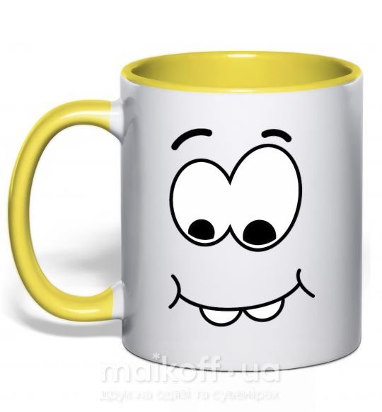 Чашка з кольоровою ручкою SHY SMILE Сонячно жовтий фото