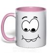 Чашка з кольоровою ручкою SHY SMILE Ніжно рожевий фото