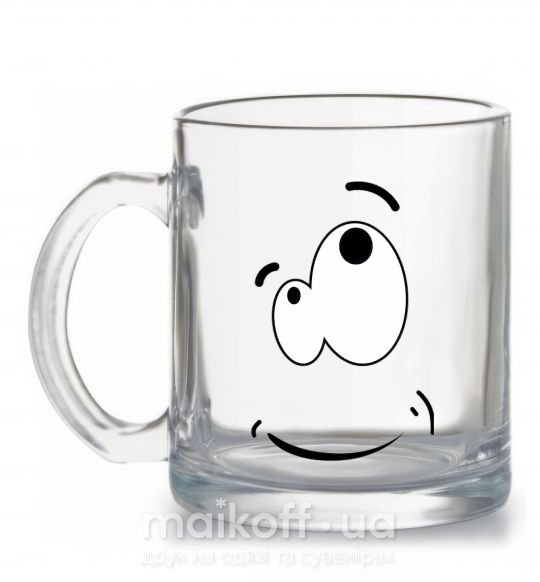 Чашка скляна CARTOON SMILE Прозорий фото