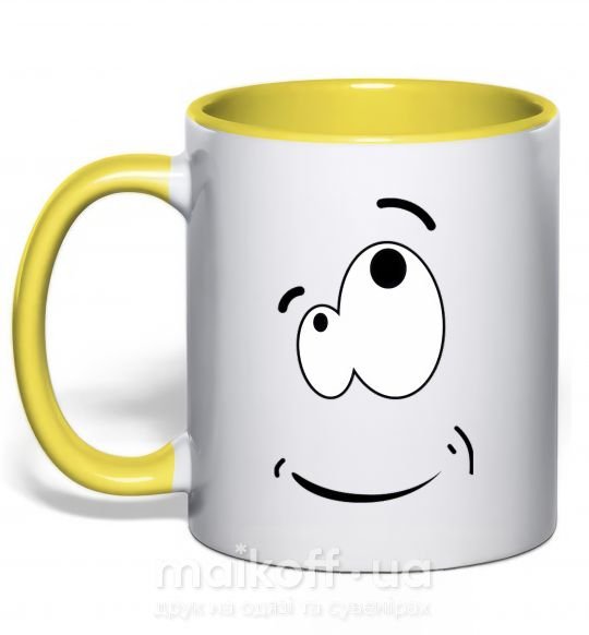 Чашка з кольоровою ручкою CARTOON SMILE Сонячно жовтий фото