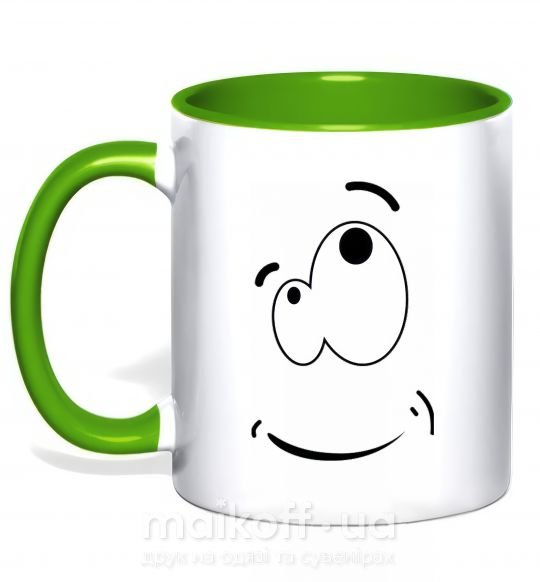 Чашка с цветной ручкой CARTOON SMILE Зеленый фото
