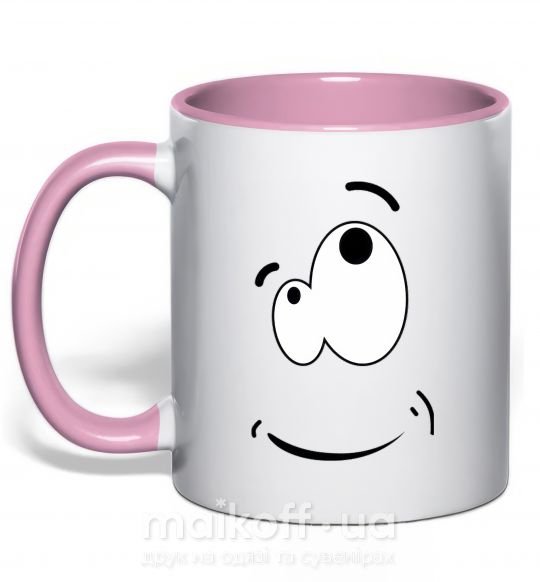 Чашка з кольоровою ручкою CARTOON SMILE Ніжно рожевий фото