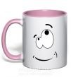 Чашка з кольоровою ручкою CARTOON SMILE Ніжно рожевий фото