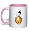 Чашка з кольоровою ручкою BEARDY SMILE Ніжно рожевий фото