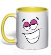 Чашка з кольоровою ручкою FLIRTING SMILE Сонячно жовтий фото
