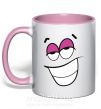Чашка з кольоровою ручкою FLIRTING SMILE Ніжно рожевий фото