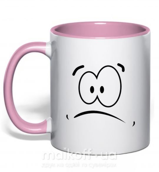 Чашка з кольоровою ручкою SHOCKED SMILE Ніжно рожевий фото