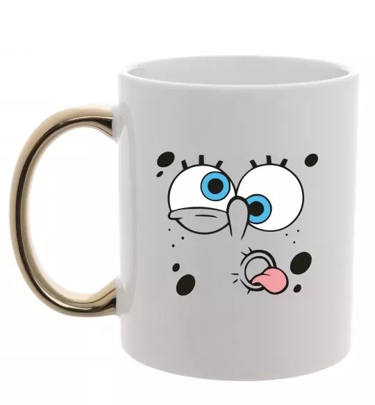 Чашка с цветной ручкой Sponge Bob кривляється Золото фото