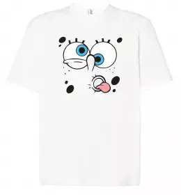 Футболка Оверсайз Спанч Боб на скейті Белый фото