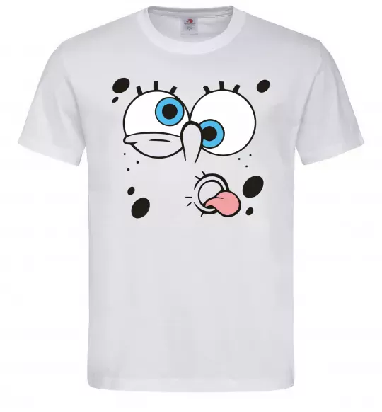 Мужская футболка Sponge Bob кривляється Белый фото