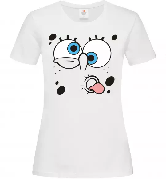 Женская футболка Sponge Bob кривляється Белый фото