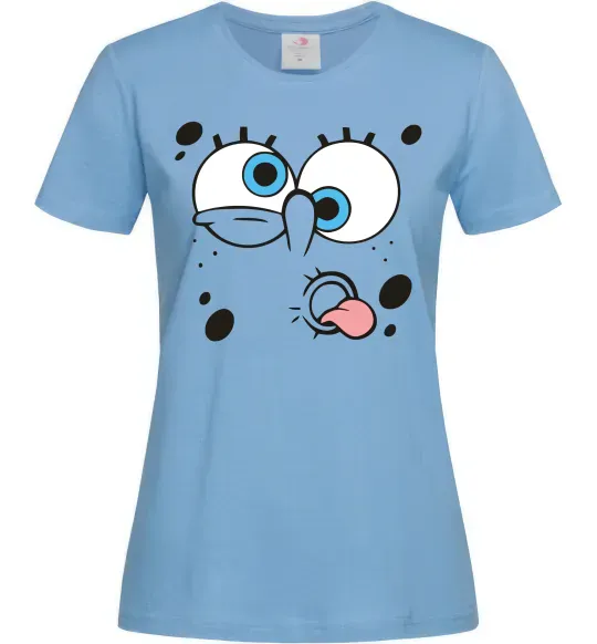 Женская футболка Sponge Bob кривляється Голубой фото