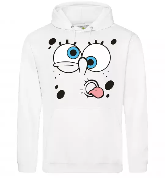 Жіноча толстовка (худі) Sponge Bob кривляється Білий фото