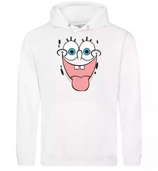 Мужская толстовка (худи) Sponge Bob показує язик Белый фото