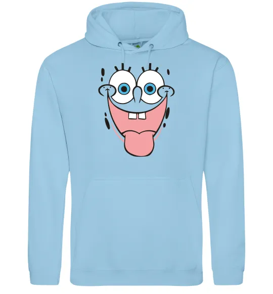 Женская толстовка (худи) Sponge Bob показує язик Голубой фото