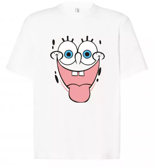 Футболка Оверсайз Sponge Bob показує язик Белый фото