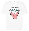 Футболка Оверсайз Sponge Bob показує язик Белый фото