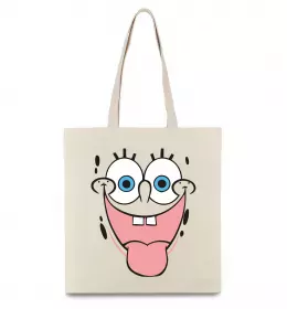 Еко-сумка Sponge Bob посмішка Бежевий фото
