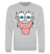 Свитшот Sponge Bob показує язик Серый меланж фото