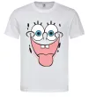 Мужская футболка Sponge Bob показує язик Белый фото