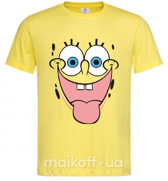Чоловіча футболка Sponge Bob лицо показывающее язык Лимонний фото