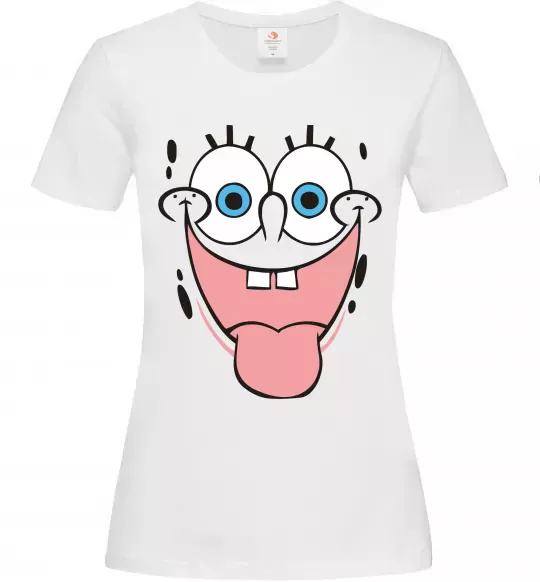 Женская футболка Sponge Bob показує язик Белый фото
