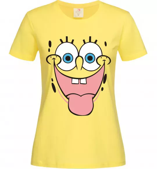 Женская футболка Sponge Bob показує язик Лимонный фото