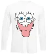Лонгслів Sponge Bob показує язик Білий фото