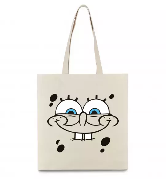 Эко-сумка Sponge Bob обличчя з посмішкою Бежевый фото